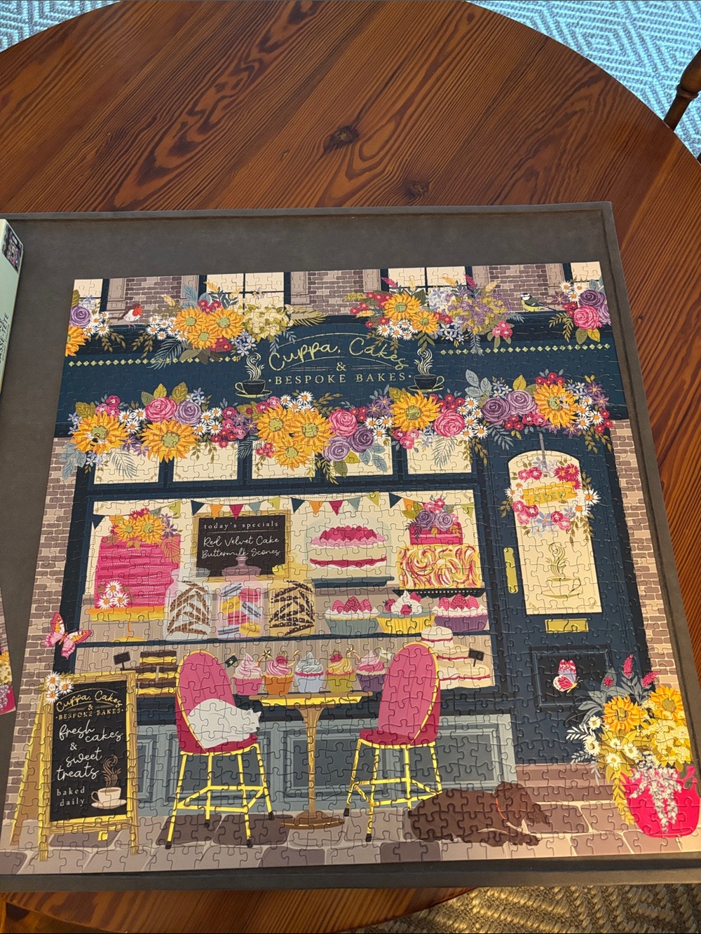 Cuppa Cake Bespoke Bakes 1000 Piece Puzzle -Navy, Pink, Yellow Floral